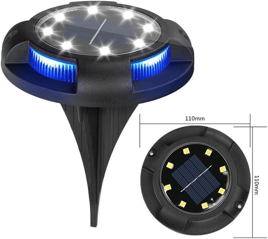 4-Pack Solar Ground Lights: 8-LED Outdoor Garden Pathway Lights with IP65 Waterproof for Lawn, Patio & Landscape - Image 2