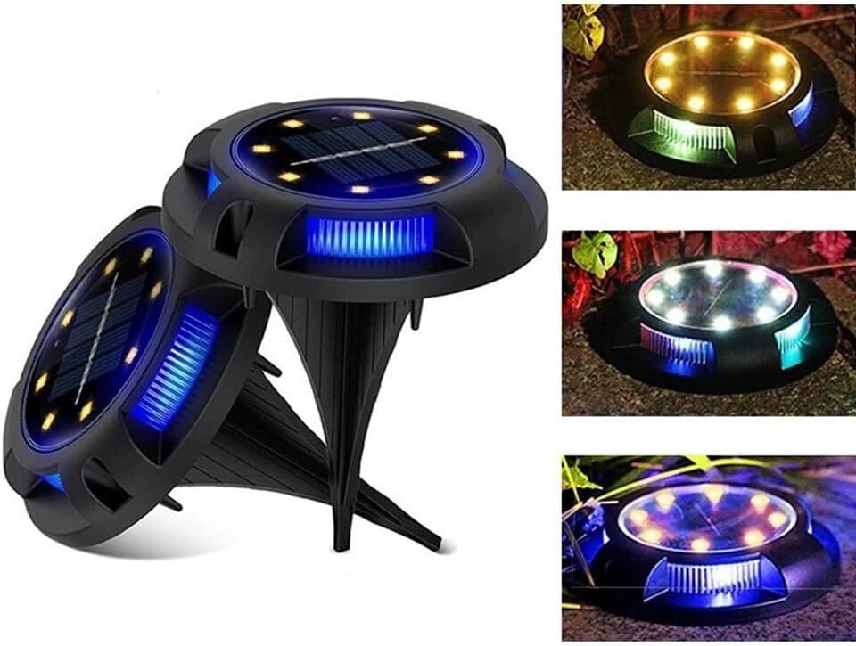4-Pack Solar Ground Lights: 8-LED Outdoor Garden Pathway Lights with IP65 Waterproof for Lawn, Patio & Landscape - Image 6
