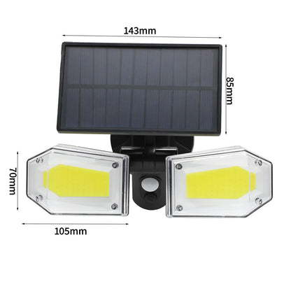 2-Pack Solar Motion Sensor Wall Lights: Double-Head Adjustable Cob LED Outdoor Lights for Garden, Patio & Pathway - Image 9