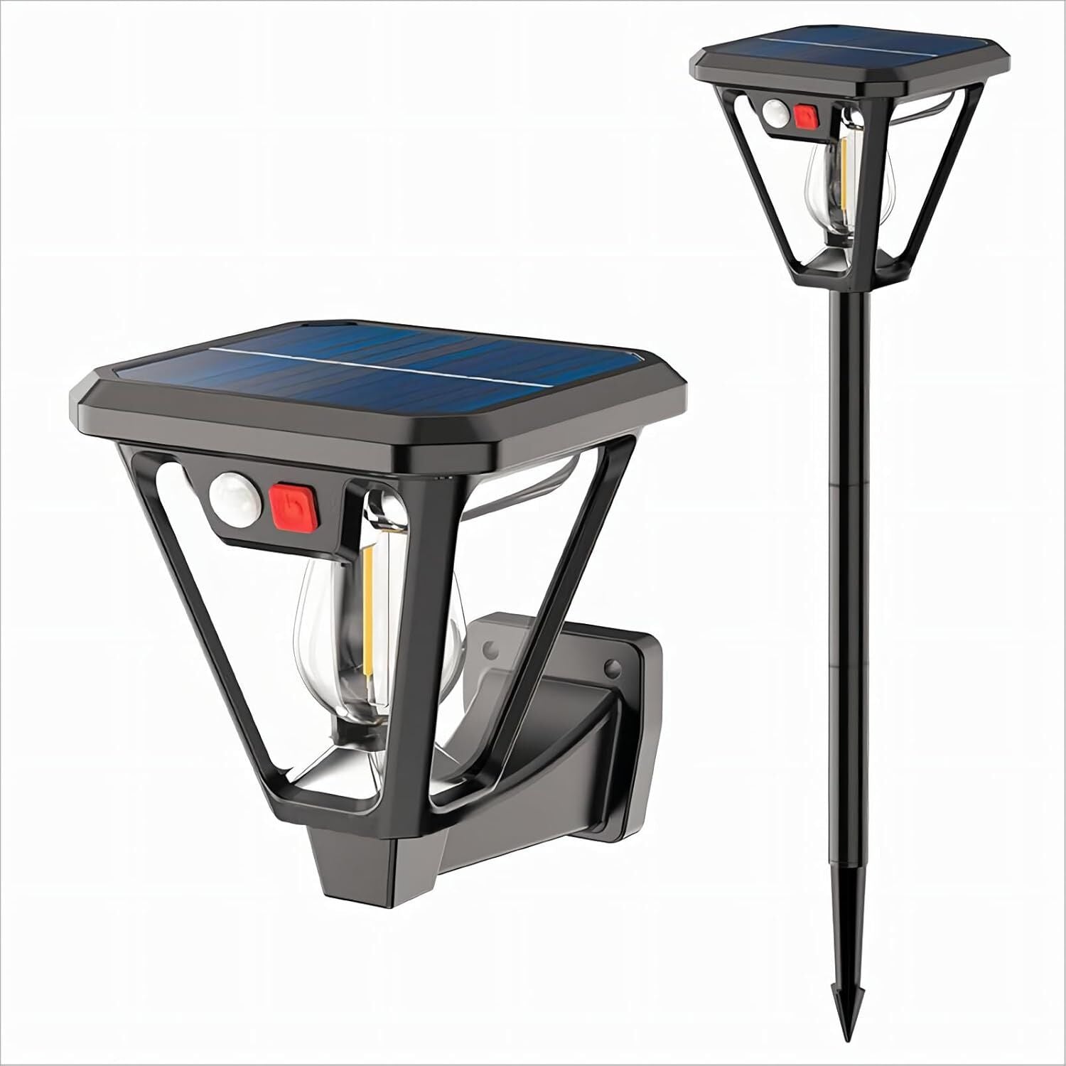 Solar Motion Sensor Wall Lights (2-Pack): 3-Mode Dusk-to-Dawn Waterproof for Patio, Garage & Garden Lighting
