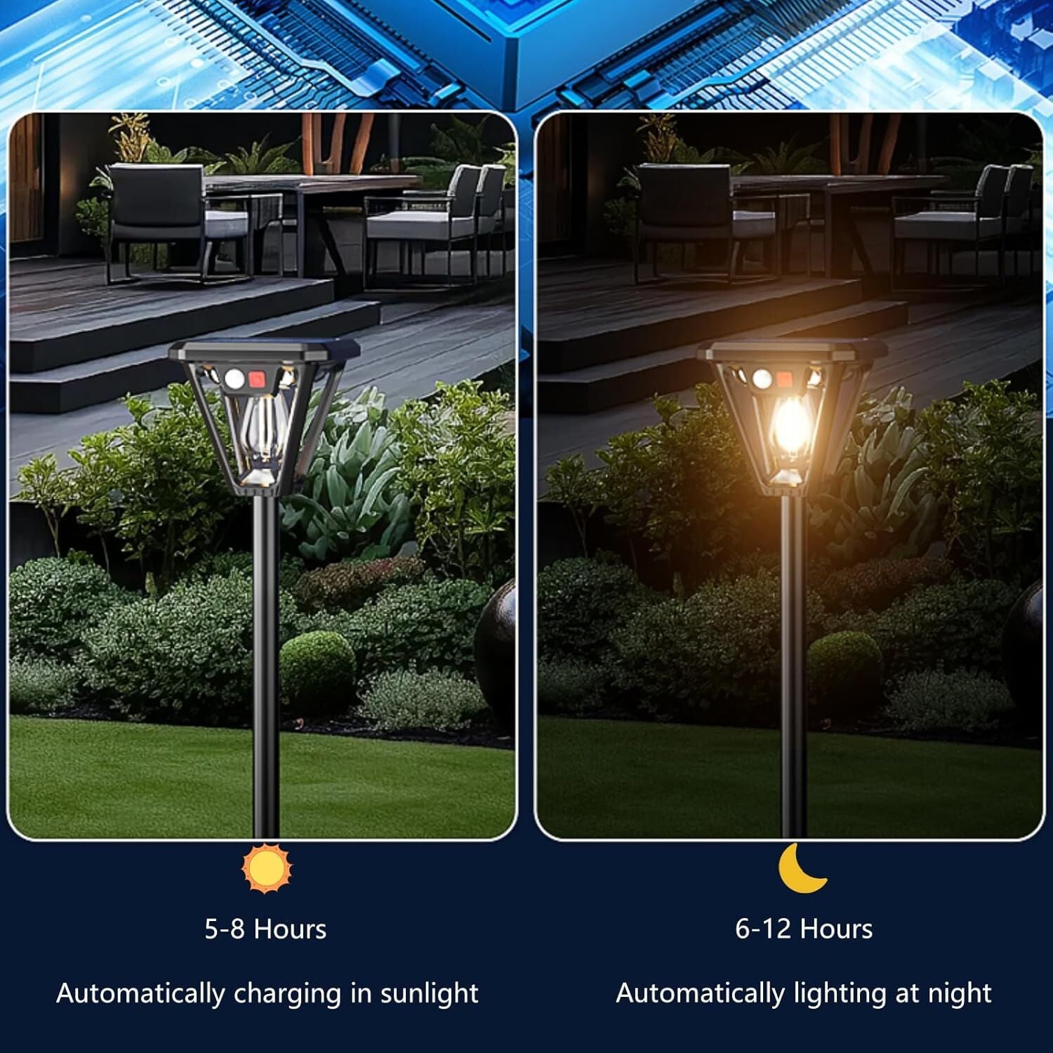 Solar Motion Sensor Wall Lights (4-Pack): 3-Mode Dusk-to-Dawn Waterproof for Patio, Garage & Garden Lighting - Image 4