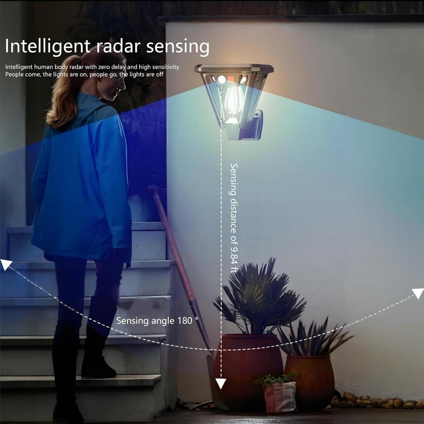 Solar Motion Sensor Wall Lights (4-Pack): 3-Mode Dusk-to-Dawn Waterproof for Patio, Garage & Garden Lighting - Image 5