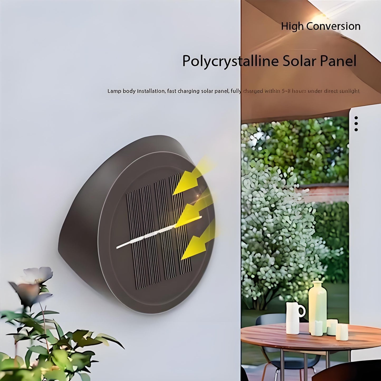 Solar Outdoor Wall Lights (4-Pack): IP44 Waterproof LED Sconces for Garden, Patio & Pathway Lighting（Warm light） - Image 2