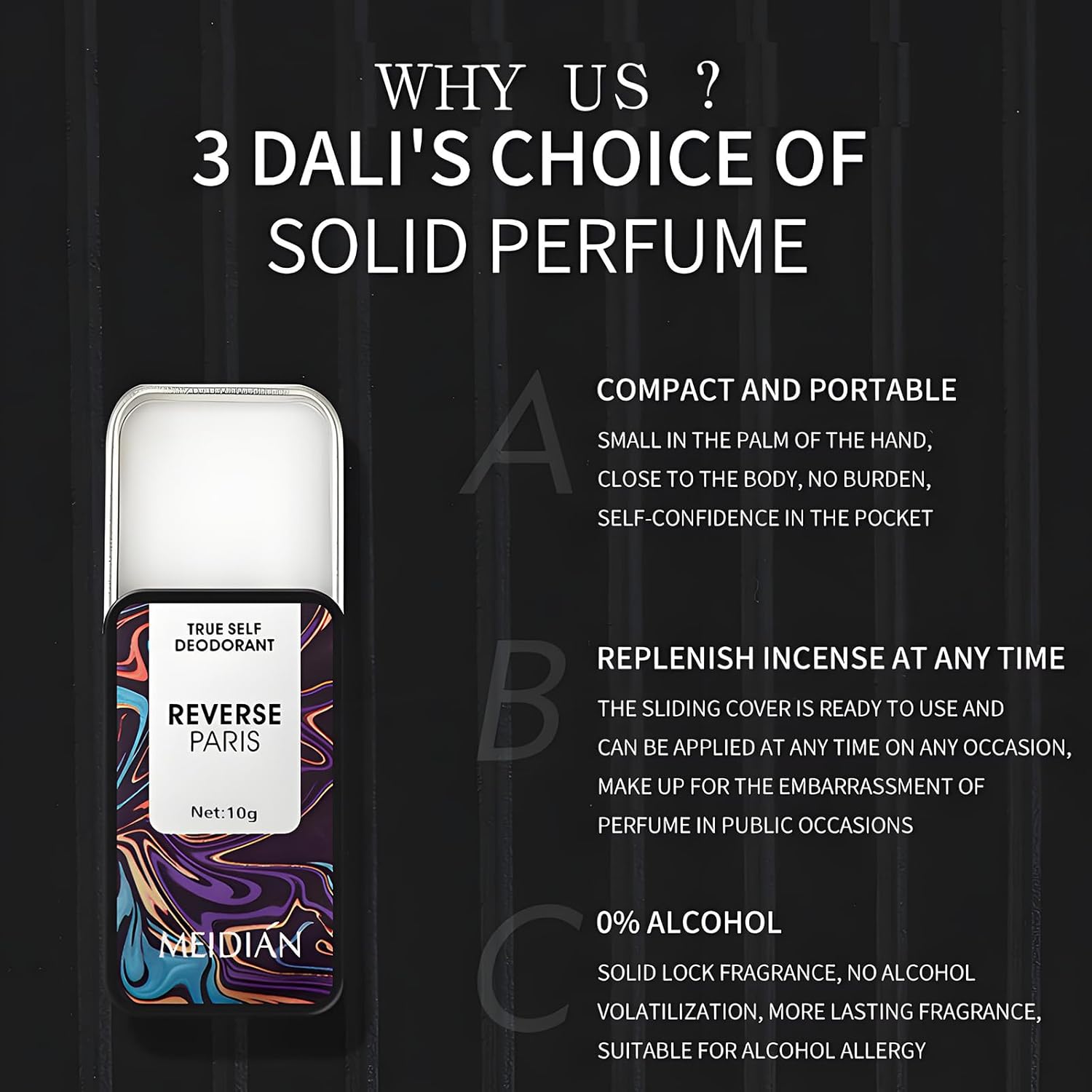 Solid Perfume Balm Set,Unisex Perfume,Natural Solid Balm,Lasting Fragrance,Easy To Carry,Three-Piece, A Surprise Gift For Important Festivals,Perfect for Travel Use - Image 3