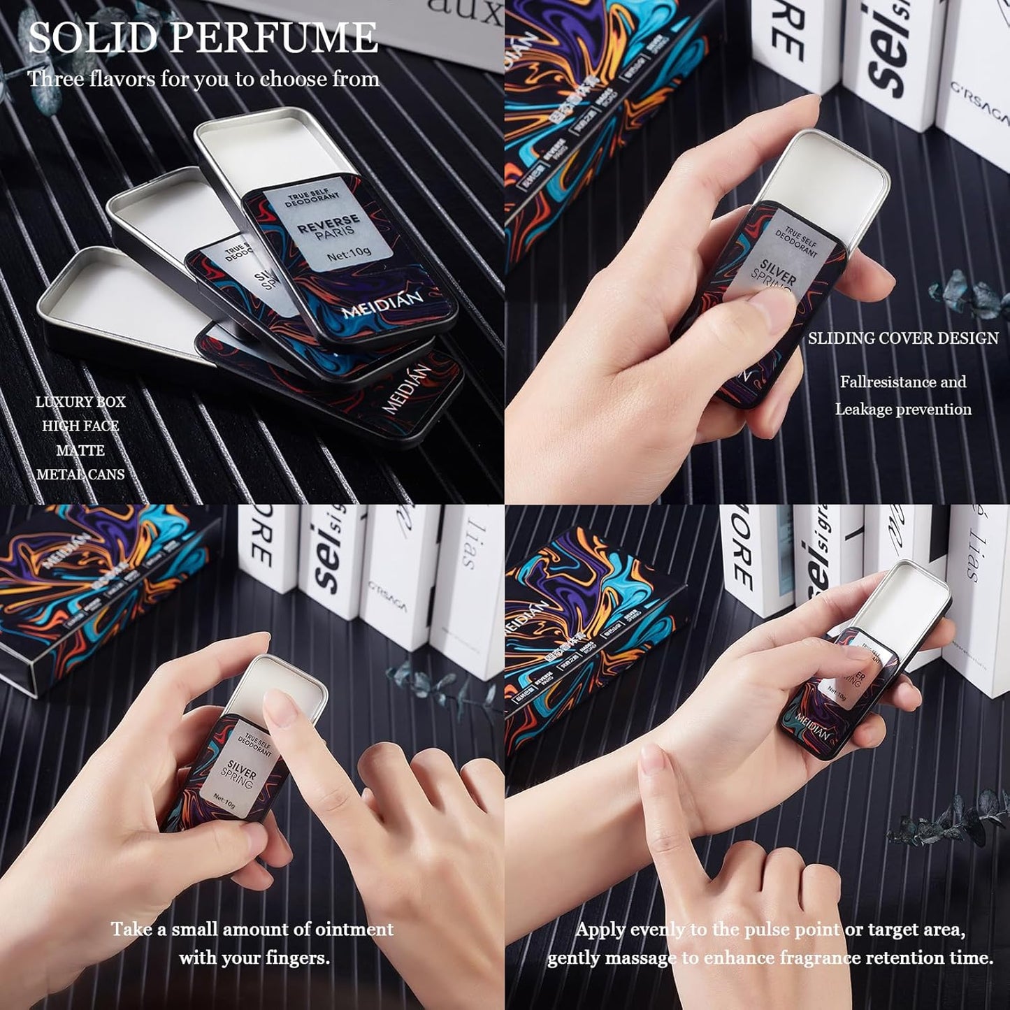 Solid Perfume Balm Set,Unisex Perfume,Natural Solid Balm,Lasting Fragrance,Easy To Carry,Three-Piece, A Surprise Gift For Important Festivals,Perfect for Travel Use - Image 5