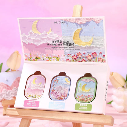 Pink Solid Perfume Set for Women: 3-Pack 4g Portable Pocket Balm with Natural Fragrance, Perfect for Travel