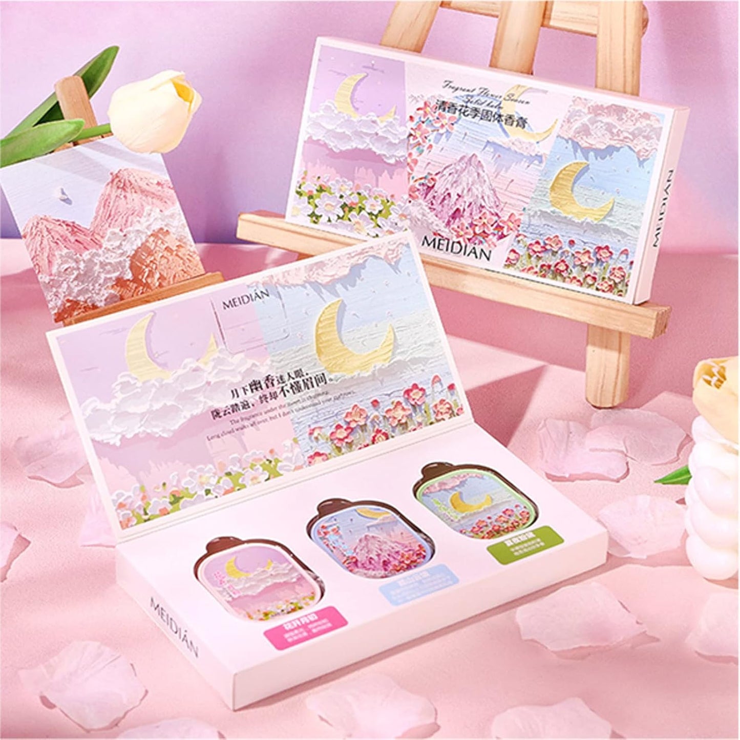 Pink Solid Perfume Set for Women: 3-Pack 4g Portable Pocket Balm with Natural Fragrance, Perfect for Travel - Image 2
