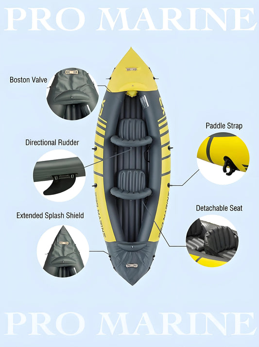 Advanced Elements Inflatable Kayak: 1/2 Person Recreational Convertible (Yellow) – Tandem/Solo Paddling with Durable PVC Hull - Image 2