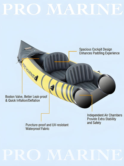 Advanced Elements Inflatable Kayak: 1/2 Person Recreational Convertible (Yellow) – Tandem/Solo Paddling with Durable PVC Hull - Image 4