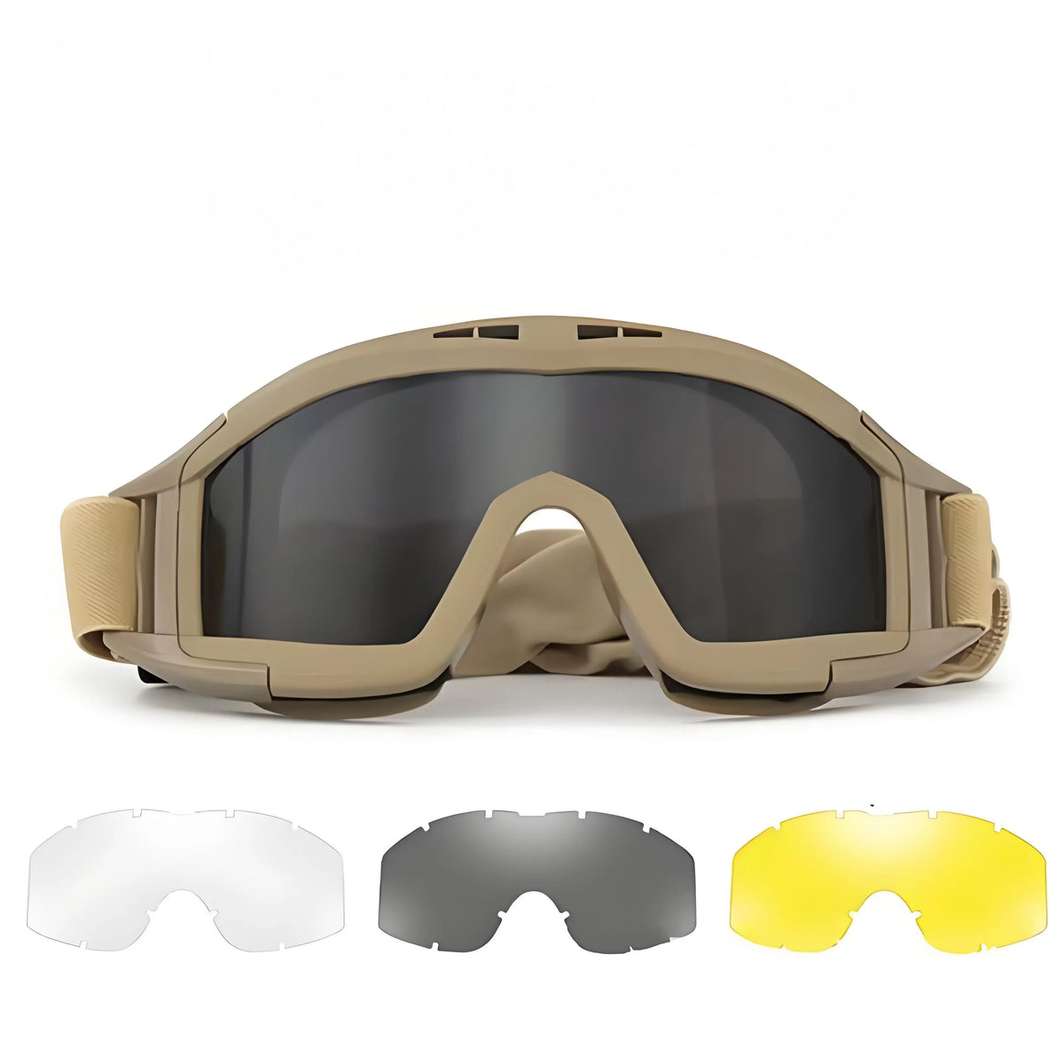 Christmas gifts for husband or boyfriend
 Tactical Safety Goggles with 3 Interchangeable Lenses, Wind & Dust Protection for Outdoor & Tactical Use(khaki)