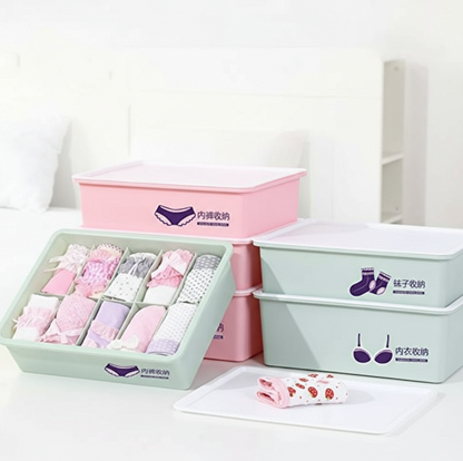 Underwear Panties Socks Box Close-fitting Clothing Storage Box Drawer Three-piece Cover with Compartment Household - Image 7