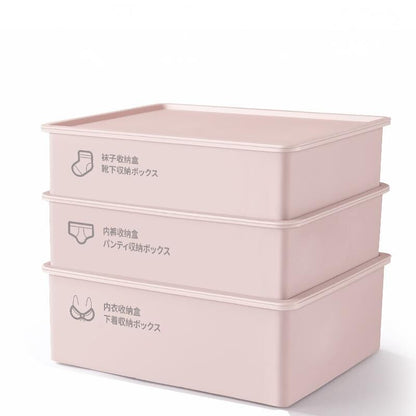 Underwear Panties Socks Box Close-fitting Clothing Storage Box Drawer Three-piece Cover with Compartment Household - Image 9
