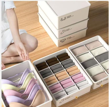 Underwear Panties Socks Box Close-fitting Clothing Storage Box Drawer Three-piece Cover with Compartment Household - Image 2