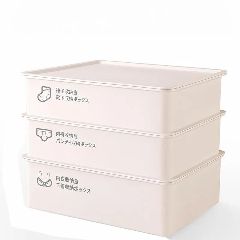 Underwear Panties Socks Box Close-fitting Clothing Storage Box Drawer Three-piece Cover with Compartment Household - Image 9