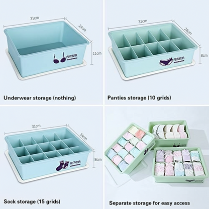 Underwear Panties Socks Box Close-fitting Clothing Storage Box Drawer Three-piece Cover with Compartment Household - Image 8