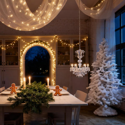 300 LED Warm White Fairy String Lights, 9m Green Wire, Battery-Operated, IP44 Waterproof with Timer for Christmas Decor (Batteries Not Included) - Image 2
