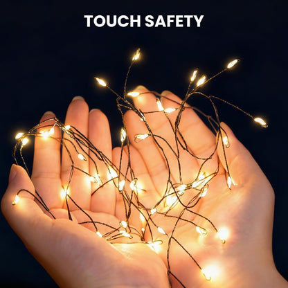 300 LED Warm White Fairy String Lights, 9m Green Wire, Battery-Operated, IP44 Waterproof with Timer for Christmas Decor (Batteries Not Included) - Image 3