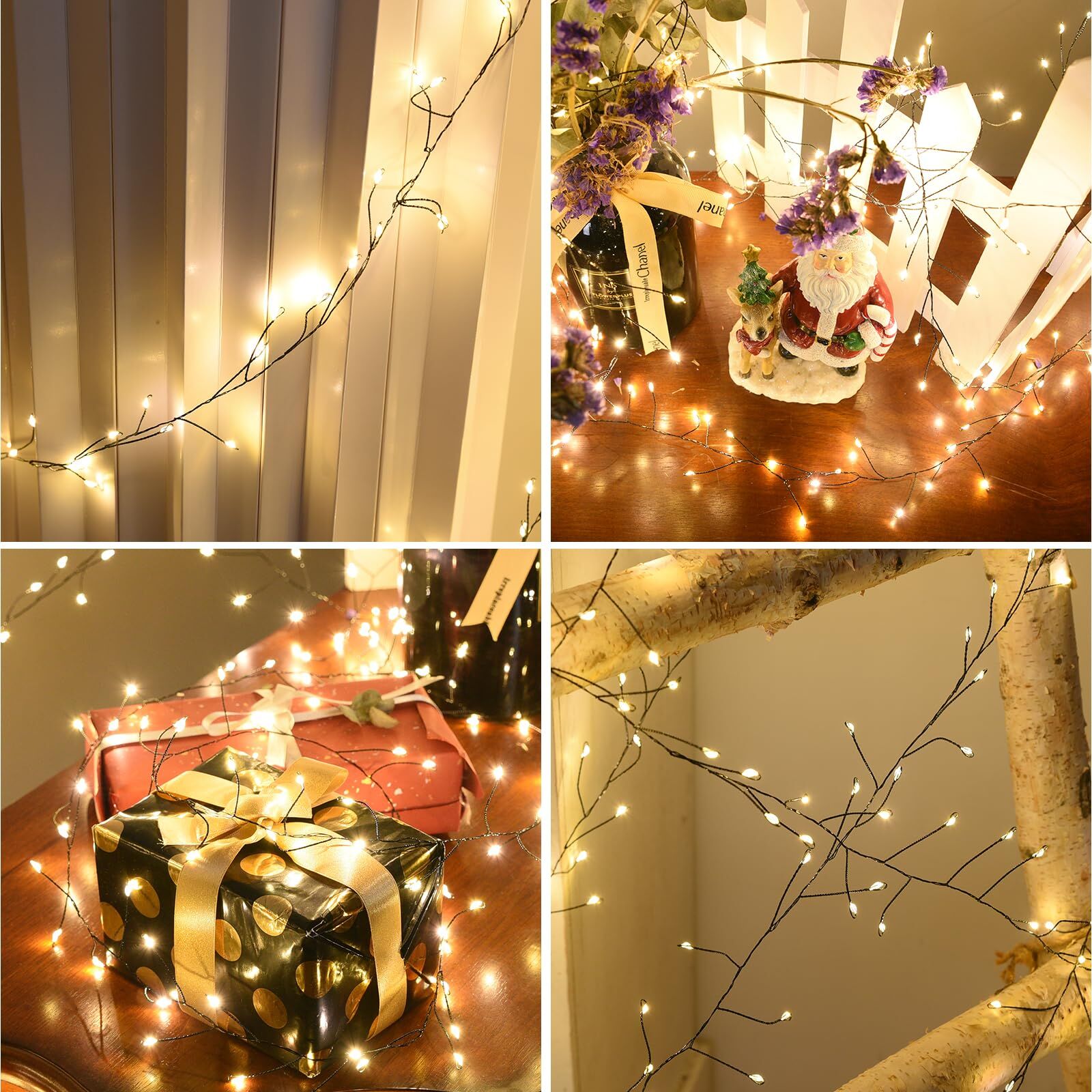 300 LED Warm White Fairy String Lights, 9m Green Wire, Battery-Operated, IP44 Waterproof with Timer for Christmas Decor (Batteries Not Included) - Image 7
