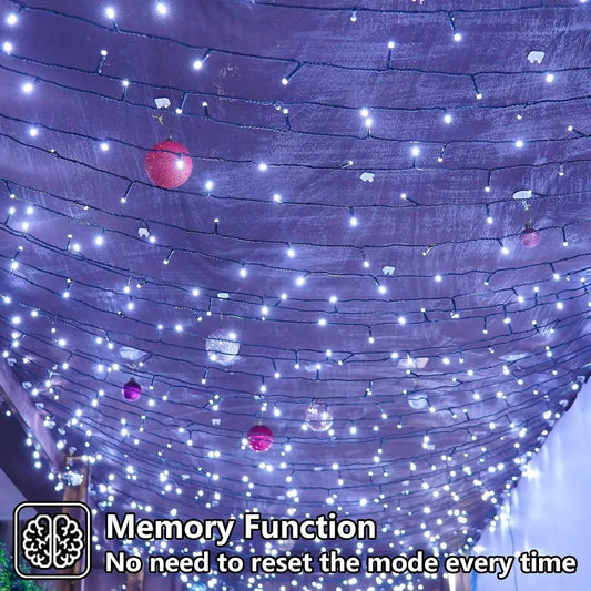 900 LED Cool White USB Fairy String Lights with Remote, 30m Green Wire, IP44 Waterproof 8-Mode Timer for Christmas Bedroom Decor - Image 2