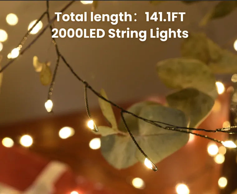 900 LED Warm White USB Fairy String Lights with Remote, 30m Green Wire, IP44 Waterproof 8-Mode Timer for Christmas Bedroom Wreath Decor - Image 5