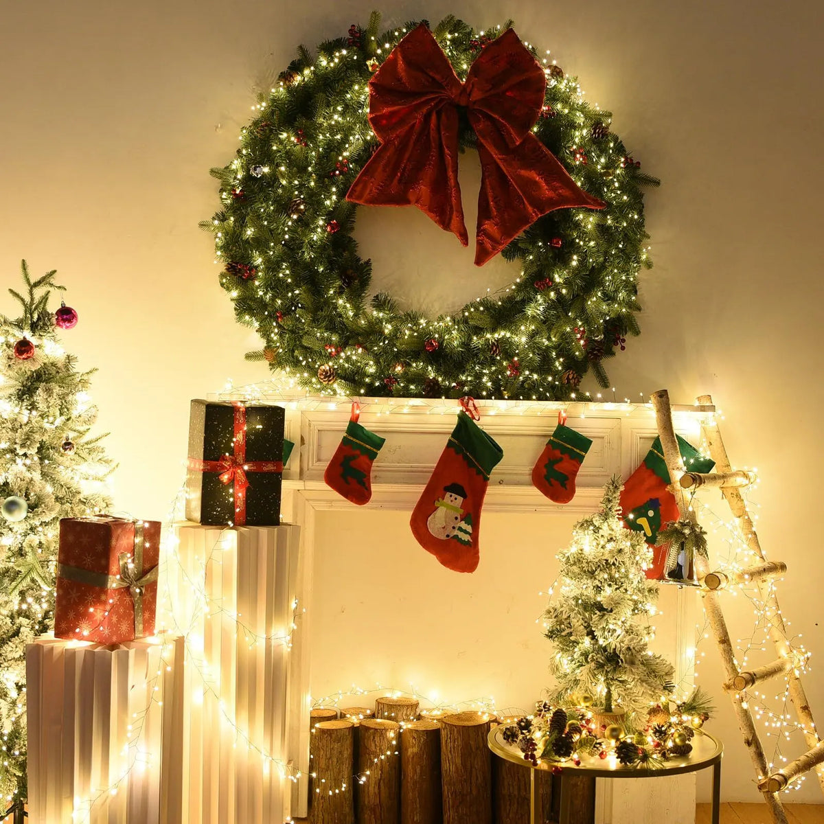 900 LED Warm White USB Fairy String Lights with Remote, 30m Green Wire, IP44 Waterproof 8-Mode Timer for Christmas Bedroom Wreath Decor - Image 6