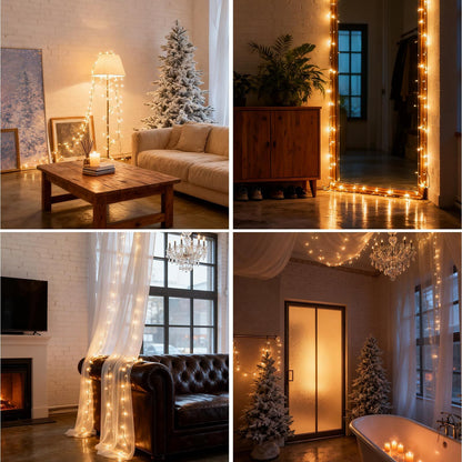 900 LED Warm White USB Fairy String Lights with Remote, 30m Green Wire, IP44 Waterproof 8-Mode Timer for Christmas Bedroom Wreath Decor - Image 8