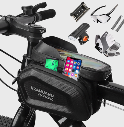 Waterproof Bike Frame Bag with Touchscreen & Headphone Hole: 3-in-1 Capacity Bicycle Bag for Phones & Gear, Aussie Cyclist Essential - Image 5
