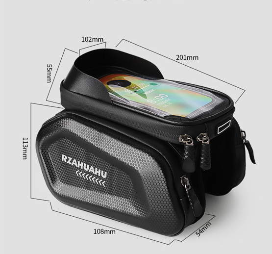 Waterproof Bike Frame Bag with Touchscreen & Headphone Hole: 3-in-1 Capacity Bicycle Bag for Phones & Gear, Aussie Cyclist Essential - Image 9