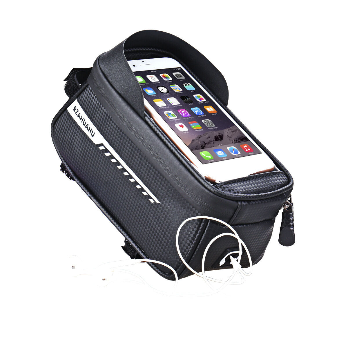 Black Waterproof Bike Frame Bag with Touchscreen & Reflective Details: 6.5" Phone Compatibility, Aussie Cyclist Essential - Image 3
