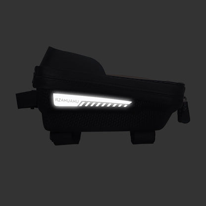 Black Waterproof Bike Frame Bag with Touchscreen & Reflective Details: 6.5" Phone Compatibility, Aussie Cyclist Essential - Image 4
