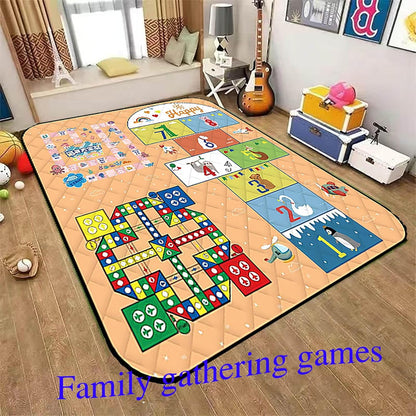 Waterproof Picnic Blanket with Flying Chess Game: 80''x80'' Extra Large, Foldable for Australian Camping, Beach & Family Gatherings - Image 6