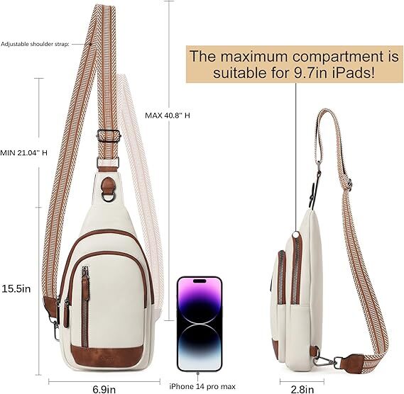 White Faux Leather Sling Bag: Unisex, Spacious, Reversible Crossbody for Aussies, Large Compartment - Image 3