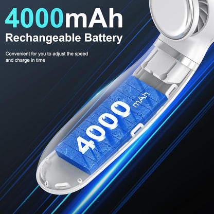 White Portable Neck Fan: Hands-Free Wearable Air Conditioner with 4000mAh Battery for Australian Travel & Daily Use - Image 5