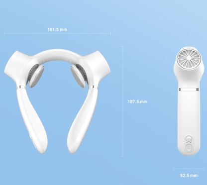 White Portable Neck Fan: Hands-Free Wearable Air Conditioner with 4000mAh Battery for Australian Travel & Daily Use - Image 9