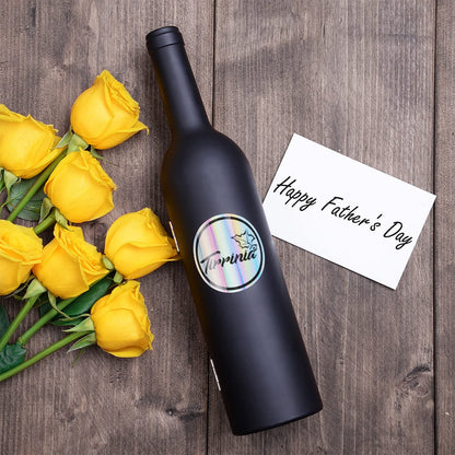 Wine Accessories Gift Set (Black), 5-Piece Bottle Corkscrew Opener Kit with Novelty Bottle-Shaped Case, Valentine's Day Gift for Wine Lovers - Image 2
