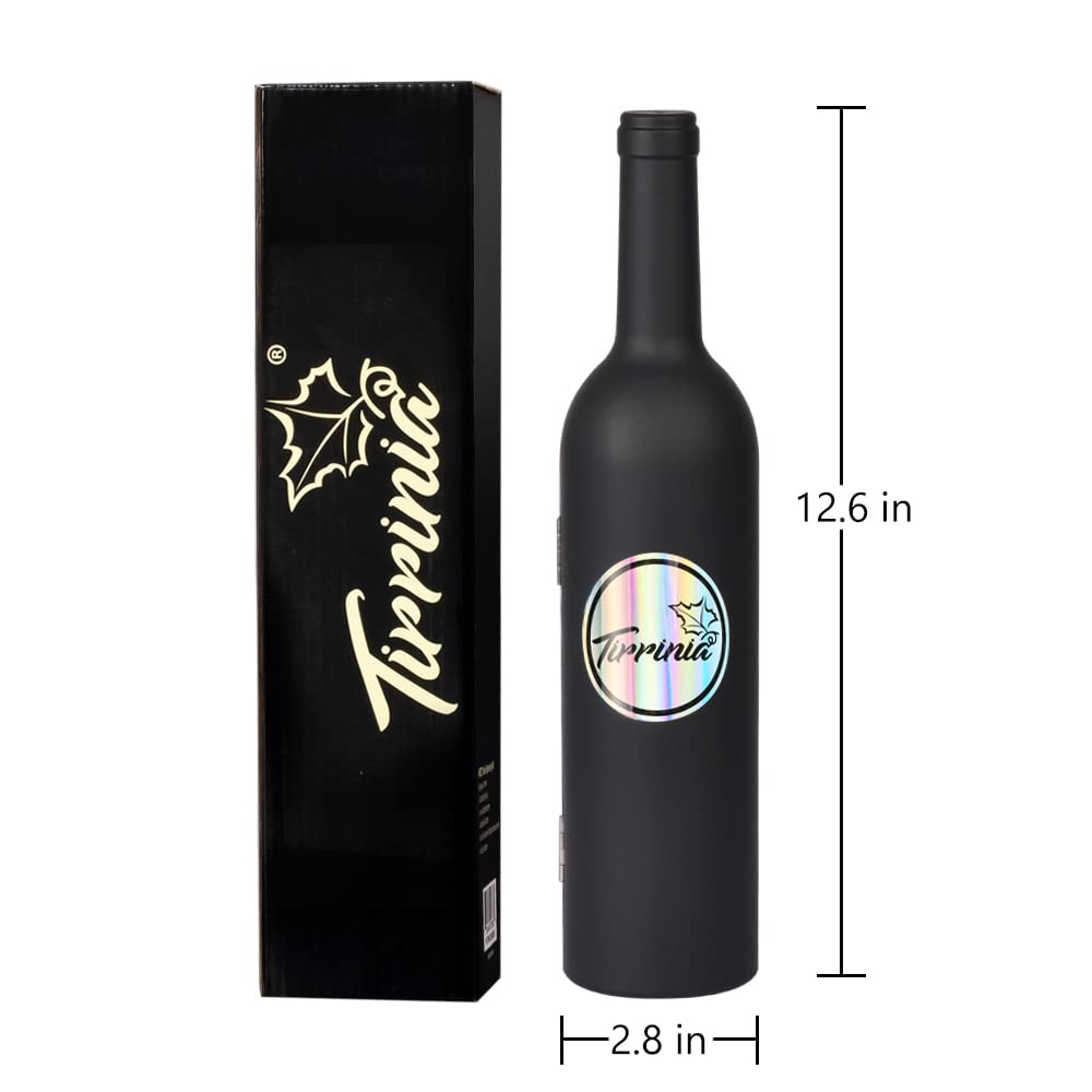 Wine Accessories Gift Set (Black), 5-Piece Bottle Corkscrew Opener Kit with Novelty Bottle-Shaped Case, Valentine's Day Gift for Wine Lovers - Image 7