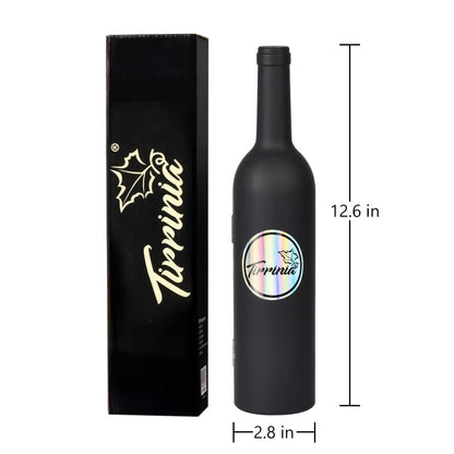 Wine Accessories Gift Set (Black), 5-Piece Bottle Corkscrew Opener Kit with Novelty Bottle-Shaped Case, Valentine's Day Gift for Wine Lovers - Image 7