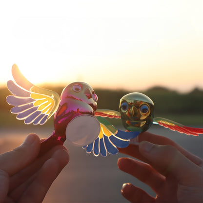 30km/h Wing-Flapping Car Bird Decoration (2-Pack): Red & Blue Wing Ornaments with Strong Adhesive for Car, Mirror, Motorcycle, Helmet - Image 2