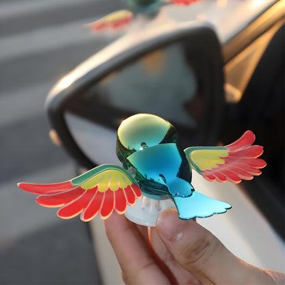 30km/h Wing-Flapping Car Bird Decoration (2-Pack): Red & Blue Wing Ornaments with Strong Adhesive for Car, Mirror, Motorcycle, Helmet - Image 4