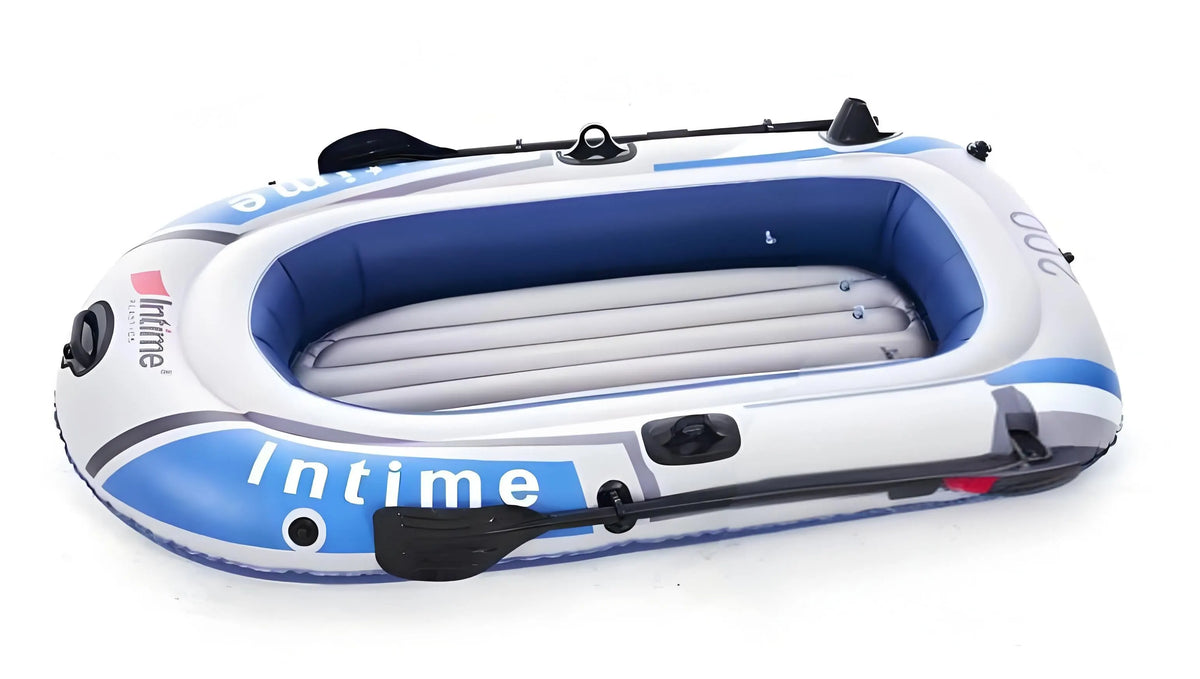 2-Person Inflatable Boat: 190x100cm Thick PVC Raft for Lakes/Pools – 180kg Capacity with Oars & Pump