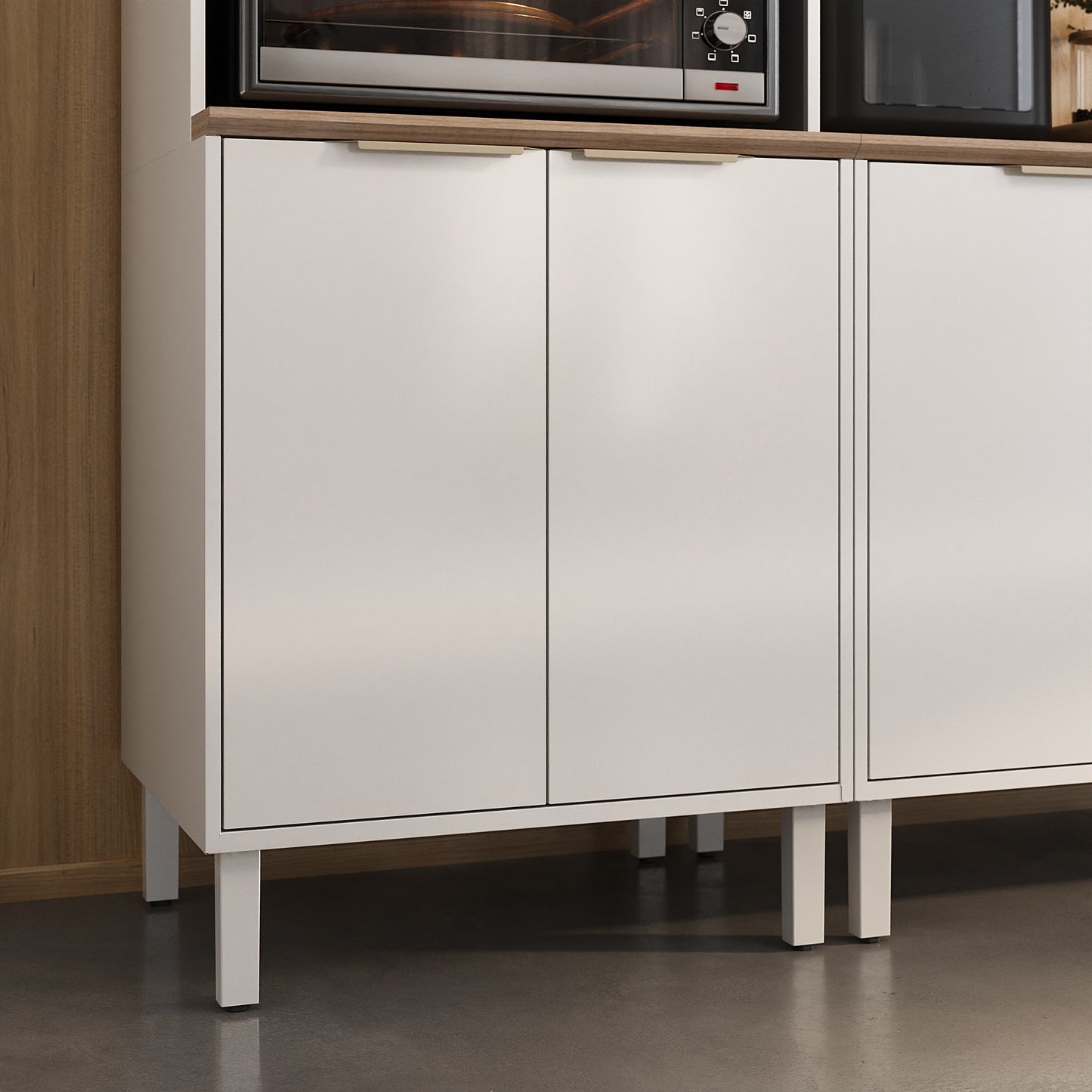 Base Kitchen Steel Cabinet/Cupboard with 3 Doors + 2 Drawers - Renova White Flat Pack DIY - Image 6
