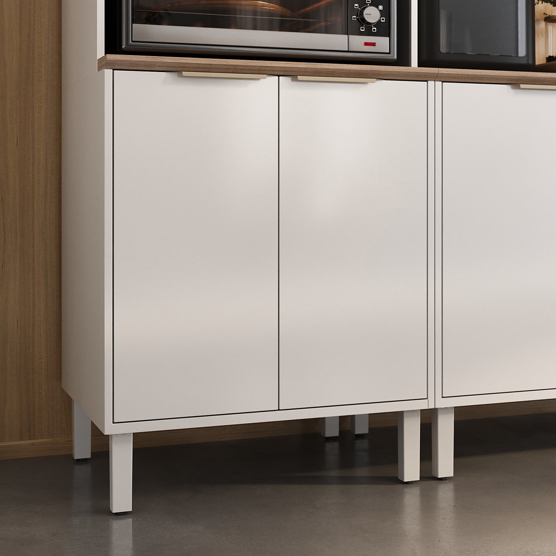 Base Kitchen Steel Cabinet/Cupboard with 3 Doors + 2 Drawers - Renova White Flat Pack DIY - Image 6