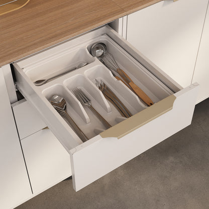 Base Kitchen Steel Cabinet/Cupboard with 3 Doors + 2 Drawers - Renova White Flat Pack DIY - Image 9