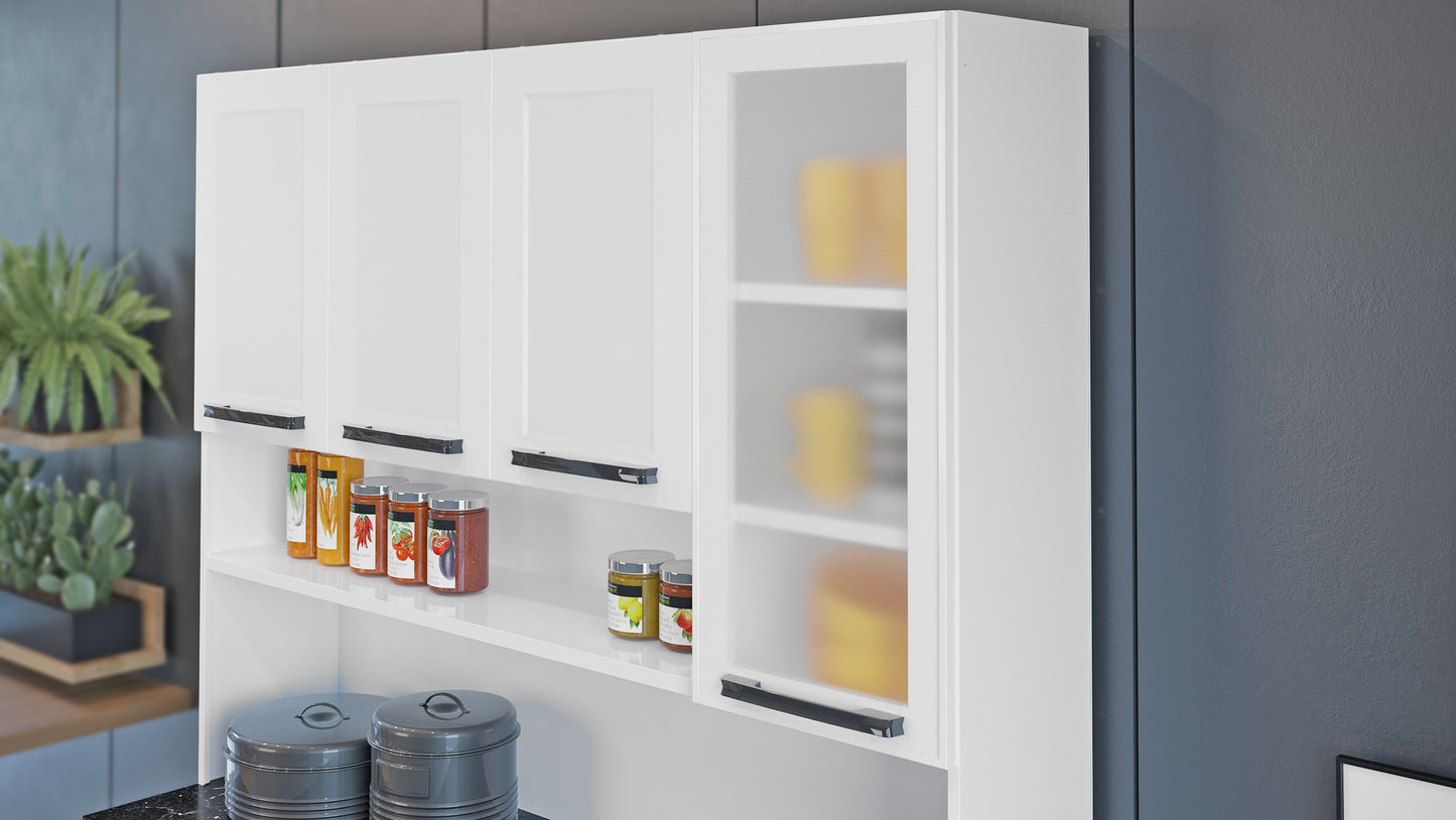 Free Standing White Flat Pack DIY Steel Kitchen Cupboard/Pantry with 8 Doors + 2 Drawers - Florenca - Image 5