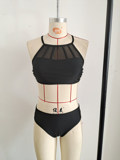 2026 Black Sexy Bikini Sport Hight Neck Women's Swimwear Size S - Image 3