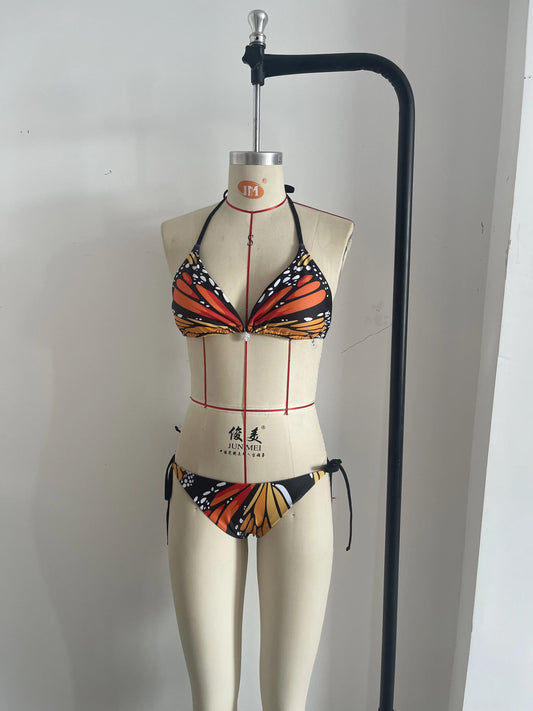 Butterfly Print Bikini 2026 New Creative Design Deep V Sexy Swimsuit Size L - Image 4