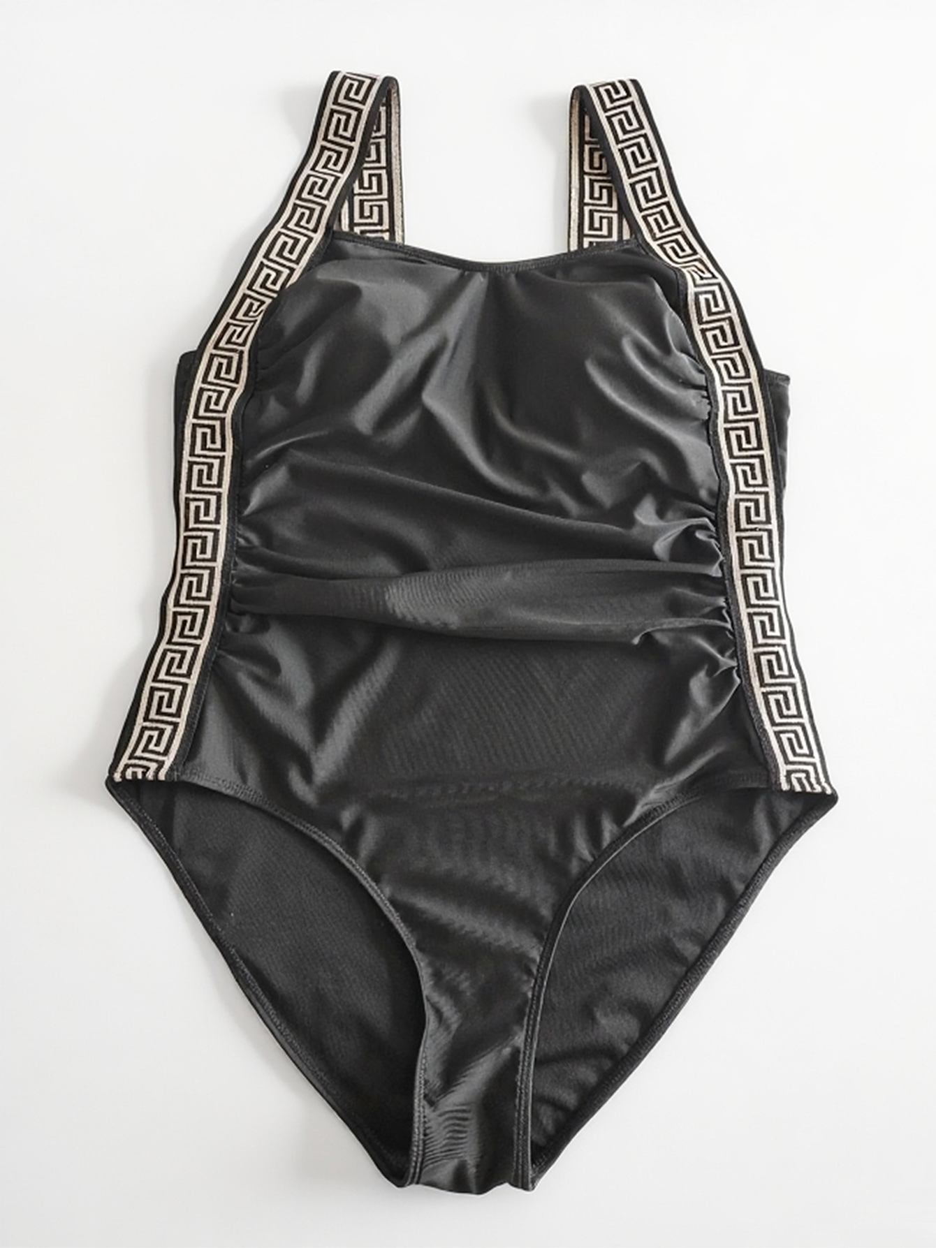 Plus Size Deep V-One Piece Swimsuit for Enhanced Curve Appeal Size 1XL - Image 3