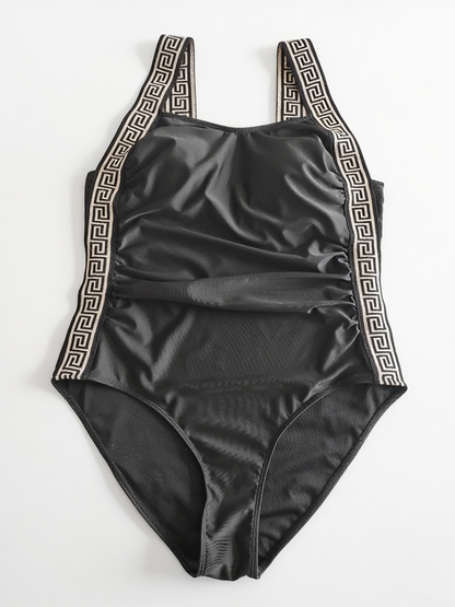 Plus Size Deep V-One Piece Swimsuit for Enhanced Curve Appeal Size 2XL - Image 3