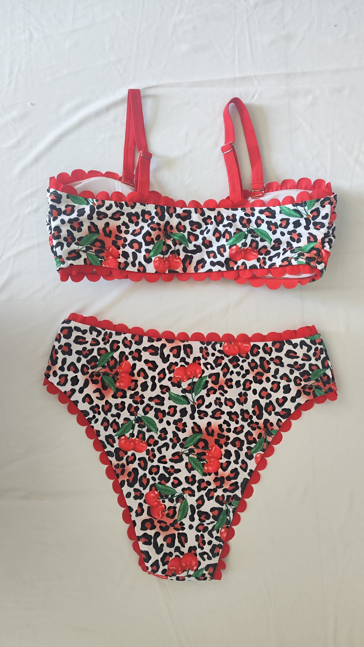 Designer Slenderizing Plus Size Two Piece Beach Set Featuring Fierce Animal Print Size 0XL - Image 4