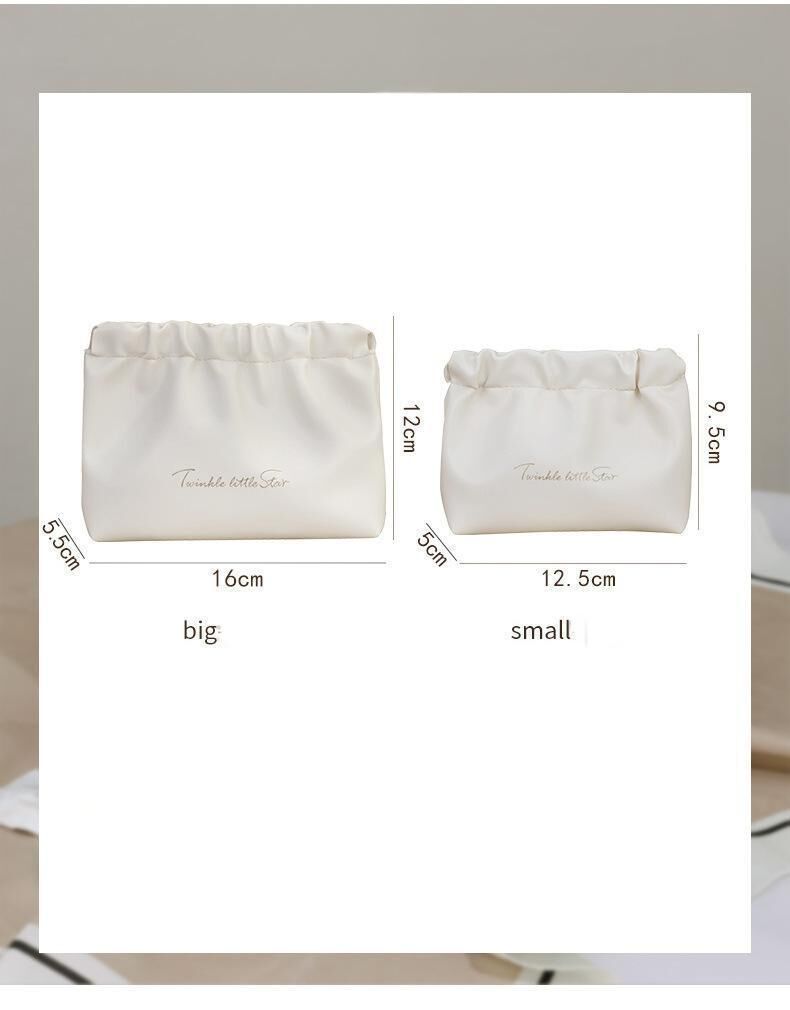 Leather Cosmetic Bag Set, Big & Small "Twinkle Little Star" Makeup Organizer for Travel & Daily Use(pink) - Image 7